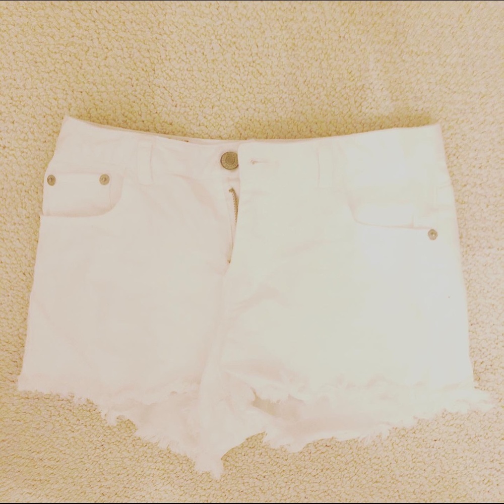 White denim shorts